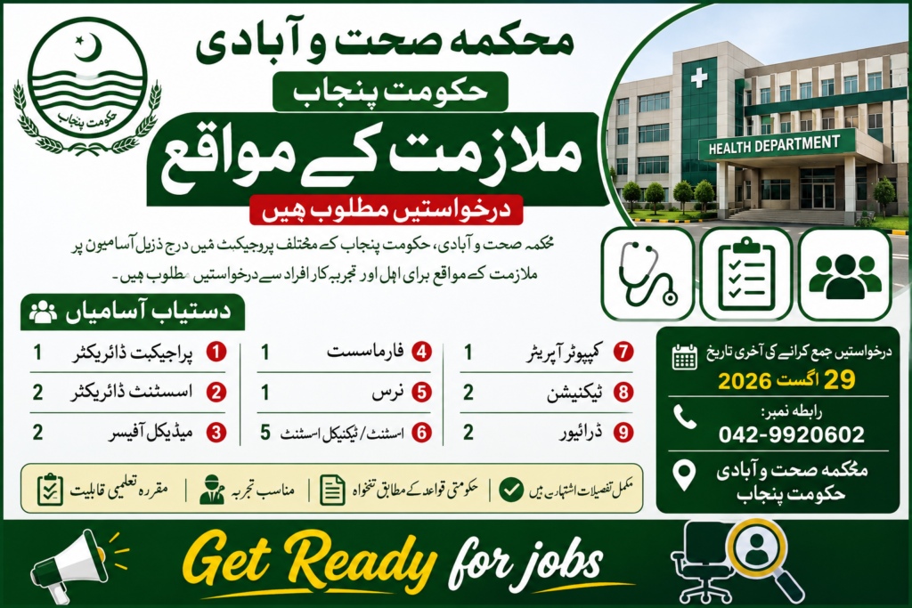 🏥 Punjab Health & Population Department Jobs 2026 – Various Vacancies | Punjab Government Jobs chatgpt image aug 17, 2026, 03 18 01 pm