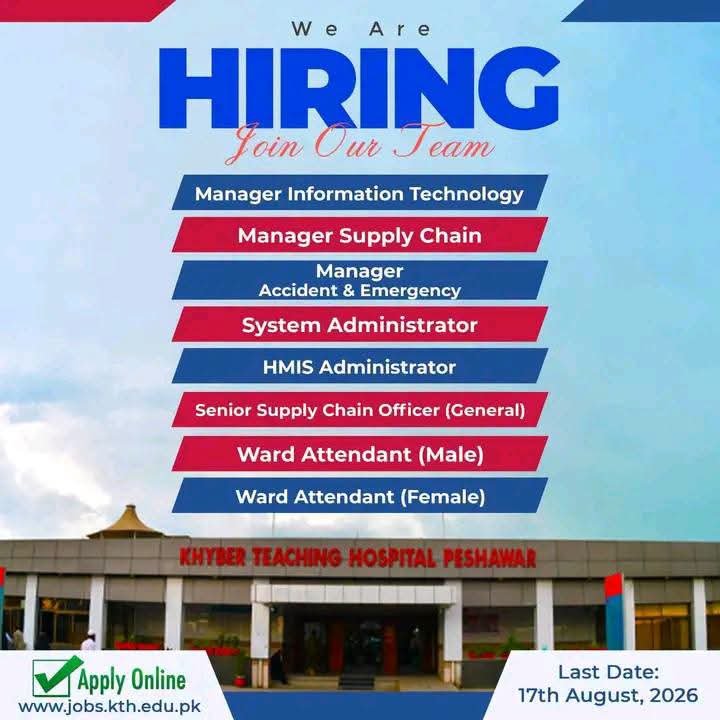 Khyber Teaching Hospital Peshawar Jobs 2026 – Multiple Vacancies