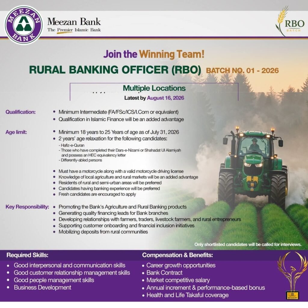 Meezan Bank Rural Banking Officer (RBO) Jobs 2026 – Batch No. 01 Img 20260811 Wa00532957213658452609167 1024x1024