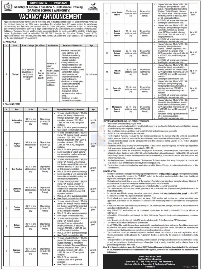 Daanish Schools Jobs 2026 – Principals & Teachers Fb Img 17887054900636069084465320114782 766x1024